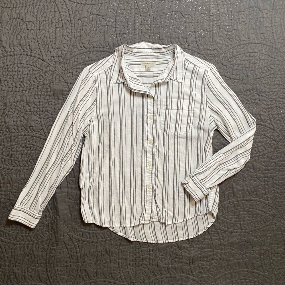 Calvin Klein Striped Flannel Button Down